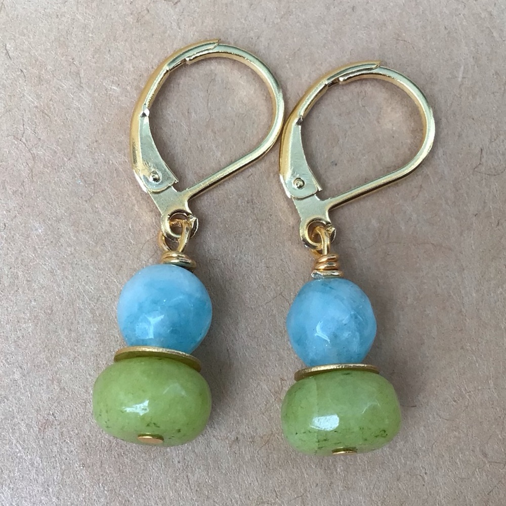 peridot aquamarine Sundance Charm earrings